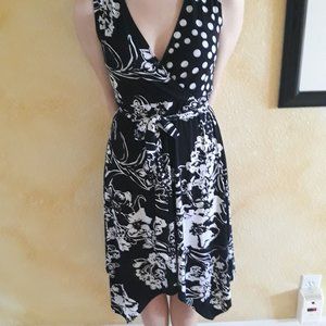 INC Black And White Dress, Plunge neckline.